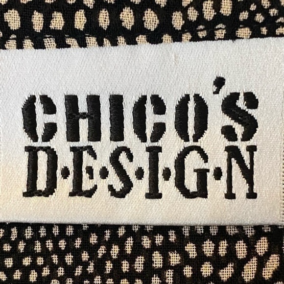 CHICO’S DESIGN geometric snake pattern sheer, chiffon, button blouse. Small. EUC - Picture 9 of 12